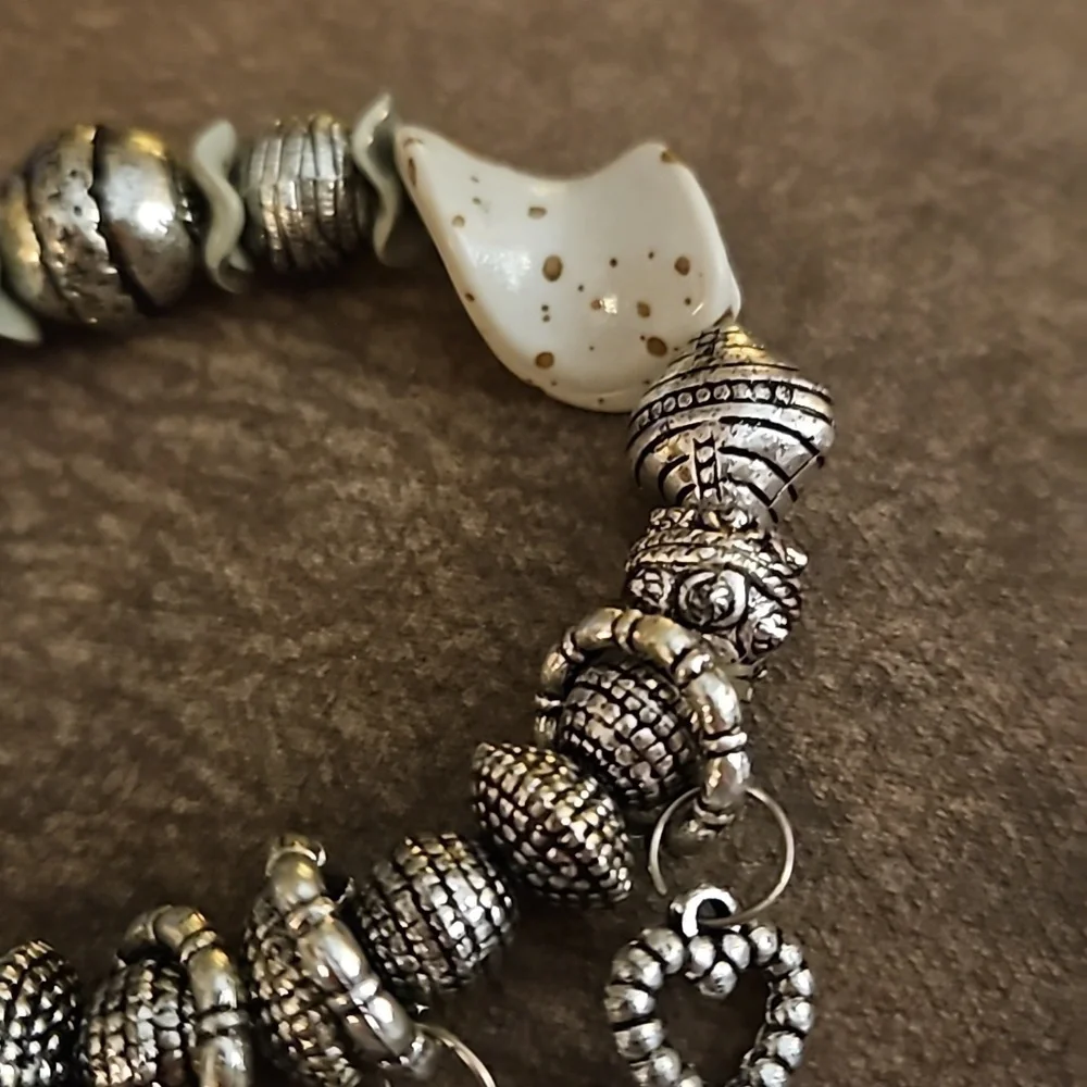 5/$25 Acrylic Beaded Coquette Charms Stretch Bracelet